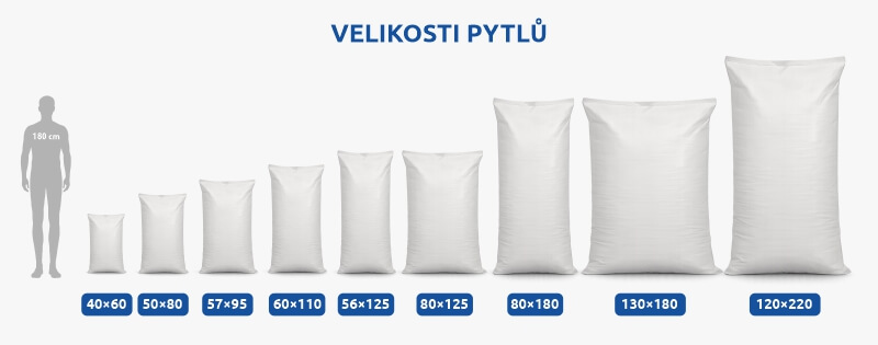 Porovnání velikostí PP pytlů