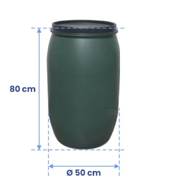 120l sud s vyznačenou výškou 80 cm a průměrem 50 cm