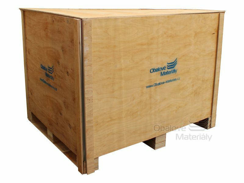Dřevěný box S7 - 1208*1008*912mm, skládací bedna s ližinou, překližka