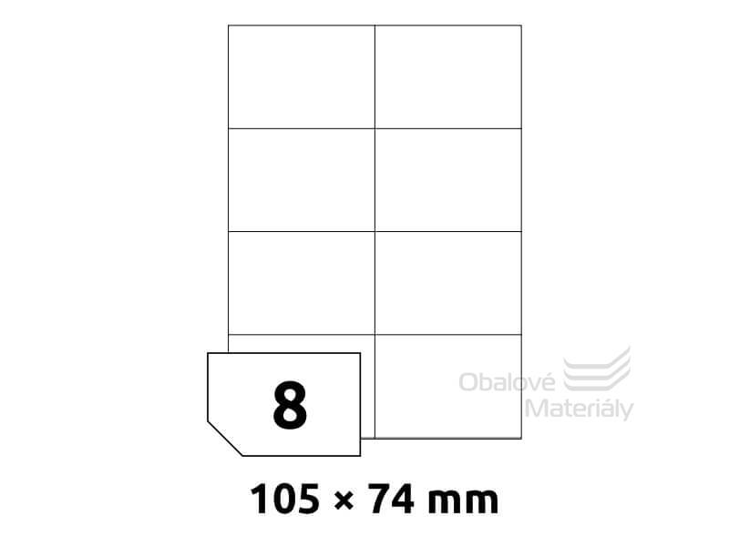 Samolepící etikety 105*74,2 mm, 8et./A4, 100 archů