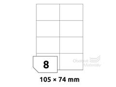 Samolepící etikety 105*74,2 mm, 8et./A4, 100 archů